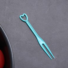 플라스틱 미니포크 일회용 세발 두원 업소용 샐러드포크 벌크 OK 포 17_두꺼운 9cm 하트포크 블루 5000개, 1개