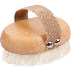 OWIIZI 드라이 브러싱 바디 브러시 부드러운 비건 브리슬 무슬림 나무 각질 제거기 목욕 스크러버 습식 또는 건식 제거용 스크럽 딥 클렌징 2972014, 나일론 브istles(매우 부드러움)