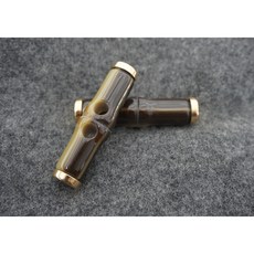 【綺綺愛編織】金屬仿竹節樹脂牛角扣，前黃紐扣竹節扣，編織配件材料