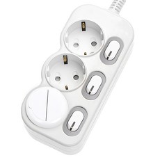 節電獨立開關3插延長線 EPM-L203, 單色, 2.5m, 1組