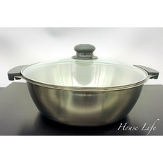 桔品 火鍋/湯鍋，304不鏽鋼，玻璃蓋，一體成形，28/30/32CM，台灣製造, 1個, 28CM(超取限一個)