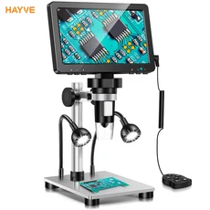 Hayve 7 ''디지털 현미경 1200X 줌 12MP HD 전자 현미경 납땜 전화 수리 현미경 용 카메라 돋보기, 01 1200배, 01 DM9