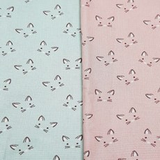 퀼트가게아이방 홈인테리어로 잘 어울리는 고양이얼굴 원단, 핑크, 1개