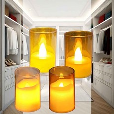 미니 촛불 라이트 감성등 조명인테리어 따뜻한크리스마스 식탁조명 파티장식 아이방꾸미기, SIS-744 미니라이트촛불-03.투명낮은초