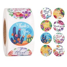 청첩장 (별별창고)감사 스티커 땡큐 롤스티커 500매, 1.무지 땡큐