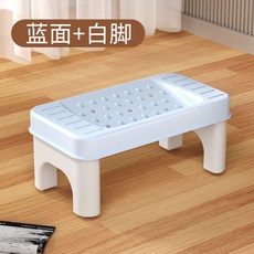 work helper 辦公室擱腳凳 腳踏板, 1個, 防翹二郎腿 按摩墊腳凳 藍白