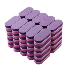 애니데코 네일파일 미니파일 샌딩블럭 네일버퍼 우드파일, 1세트, 샌딩블럭 핑크퍼플 100개