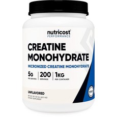 Nutricost 크레아틴 모노하이드레이트 미립자 파우더 1kg, 1개