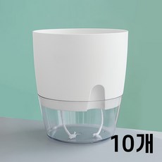 자동급수 저면관수 화분 대형 플라스틱 화분 원형, 화이트, 10개