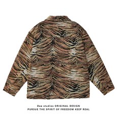 Dee studios타이드 브랜드 블록버스터 커스텀 패브릭 자카드 타이거 패턴 패션 코트 남성과 여성의 봄 잘 생긴 재킷