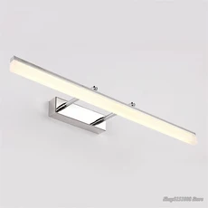 현대 단순 허영 조명 개폐식 욕실 Led 메이크업 화장대 테이블 램프 캐비닛 거울 전등, Chrome, White light, 50cm