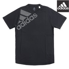 adidas 愛迪達 大Logo黑色短袖T恤