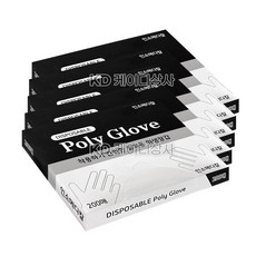 인소 국산 폴리글러브 M사이즈 200매 청소 주방 생활용품 일회용 비닐장갑, 5개, 200개입