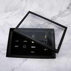 有蓋戒指耳釘收納展示盒 100孔耳釘托展示盒, 1個, 帶蓋100位全黑