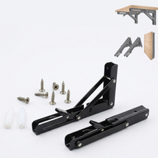 빌드메이트 접이식 선반브라켓 200/300/400mm 1세트(2개입), 1개, 블랙(300mm