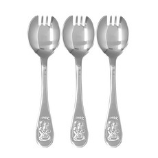 베어 국산 스텐 포크숟가락 포카락 어린이 유아 아동, 스텐레스, 3개