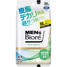 비오레 남성용 페이스 시트 번들거림 방지 30매 111605, 1개