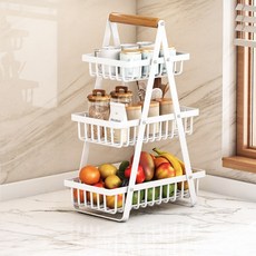 Tiger Pavilion 다용도 과일야채 선반 3단, 1개, 화이트