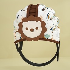 Yabang 兒童防撞帽，適合嬰幼兒，多款卡通圖案可選, 獅子棕, 1個