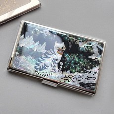 드리다샵 전통 자개 명함케이스 휴대용 명함지갑 카드케이스 외국인선물, 07 까치호랑이, 1개