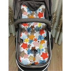 嬰兒推車坐墊 加厚透氣純棉坐墊 推車涼墊 冰絲涼席, 1個, 加厚棉墊-五彩大星()