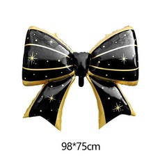 무광 나비 모양 포일 풍선 대형 컬러풀 헬륨 샤워 생일 웨딩 파티 장식, 1개, 9. bow A black gold