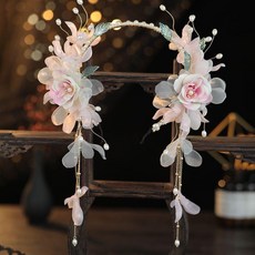 絹花髮箍 漢服古風頭飾 流蘇飾品, 1個, 絹花髮箍1只