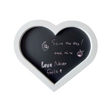 잉쉰 하트 모양 마그네틱 칠판 노트 필기 및 보관용 벽걸이 보드 가정용 사무실 발렌타인데이 결혼식 10 2 x11 8" 소형 흰색