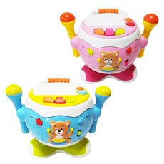 세계유통 아기곰 해피드럼(핑크 블루), 아기곰 해피드럼_블루, 1개