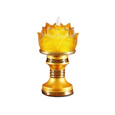 LED琉璃蓮花燈 合金底座 仿真火焰 玻璃工藝, 1個