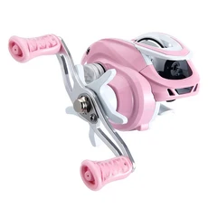 HAUT TON PINK 베이트캐스팅 낚시 릴 최대 드래그 5KG 6.3:1 고속 기어비 금속 스풀 내구성이 뛰어난, 4, 오른손, 01 M spool