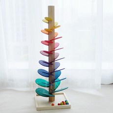 음악 나무 장난감 무지개 꽃잎 빌딩 블록 공 트랙 아이 매직 우드 노래, 면장 쫄깃 73cm 10구 (P) 10개 소구, 1개