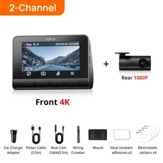 70mai HD 4K 블랙박스 A810 & 글로벌 내장 GPS ADAS ° FOV 감지 DVR은 후방 카메라 주차 링을 지원합니, 02 A810S-2 Front Rear, 01 China Mainland, 03 Without TF Card