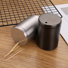 304不銹鋼牙籤盒高檔商用牙籤筒，酒店餐廳客製化印字牙籤收納盒，棉花棒收納罐, 玫瑰金., 1個