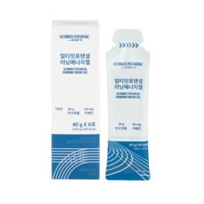 얼티밋포텐셜 러닝에너지젤 탄수화물 팔라티노스 카페인 러닝 마라톤 파워젤(40g/6포), 6개, 40g