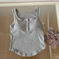 《杜達女孩》一體式罩杯工裝背心 超彈排釦背心 胸墊背心 內搭背心 下擺圓弧 罩杯背心 短版背心 螺紋背心 小可愛 性感