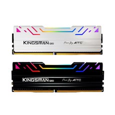 AITC 艾格 KINGSMAN RGB 電競雙通道 DDR4 16GB(8GBx2) 3200MHz 電競記憶體, 白色+黑色, 1套