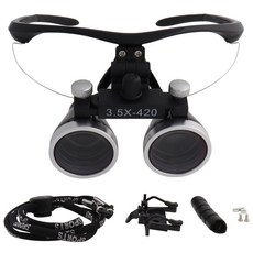 치과 루페 확대경 쌍안 돋보기 수술용 작업용 2.5x 3.5x, C. 3.5x 블랙