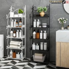 mengge-420욕실 다층 철제 펀칭 선반 / 거실 코너선반 / 주방 세면대 화장실용 수납 선반, 1개