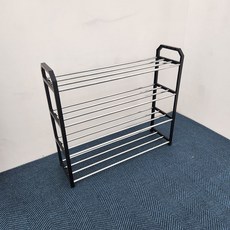 제이토리 조립식 슬림 신발정리대 공간활용 현관 신발장 선반 슈즈 홀더, 신발정리대_블랙 4단 65cm, 1개
