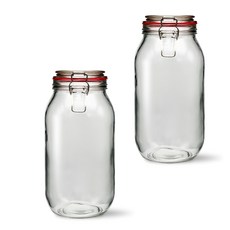 미르코리아 메탈글라스자 클립 유리병, 2.2L, 2개