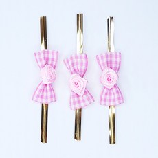 페토닷컴 예쁜 빵끈 포장끈 포장타이, 1개, 끈-82-체크 장미빵끈 핑크