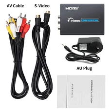 HDMI to AV S-Video CVBS 비디오 컨버터 SVIDEO+S 스위처 어댑터 HD 3RCA PAL/NTSC 스위치(TV PC용) 블루레, 01 China Mainland, 05 With AU Plug