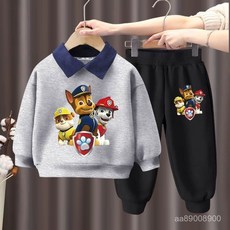 店長推薦汪汪队2025卫衣中小童翻领卡通两件套洋气男童新款春秋季儿童套装