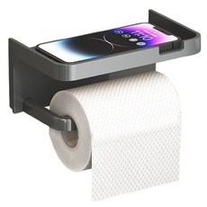 끌레르비 무타공 핸드폰 거치 휴지걸이, 그레이, 1개