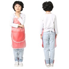 [웰프런키즈] 스퀘어라인앞치마_유아 어린이 아동용 유치원 어린이집 예쁜 앞치마 방수 요리 미술 놀이