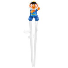 Edison 淘氣小企鵝 Pororo 兒童不鏽鋼學習筷 右手專用 矯正筷 兒童筷 (5歲以上適用), 1個, 企鵝Pororo(警察) 5歲以上