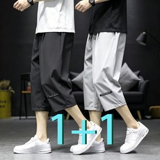 1+1남자 냉감 통기성 데일리 심플 운동 바지 컴포트 기능성 빅사이즈반바지