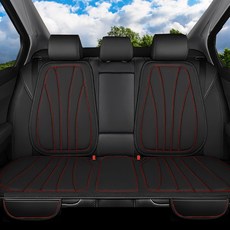 벤비아 루노 자동차 시트커버 풀세트 앞좌석 뒷좌석 차량용 가죽방석 의자커버 차량 인테리어 사계절 00806, B5 블랙레드 뒤 풀세트, 1개