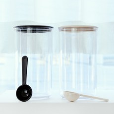 뉴 원형 단지 4호 스푼포함 (랜덤색상발송) 설탕병 소금통 고춧가루보관 조미료 보관용기, 1개, 1.1L